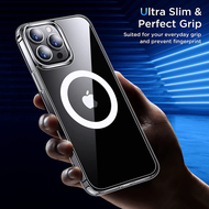 Topewon for iPhone 16 15 14 13 11 Pro Max Mini X Xs XR 7 8 Plus SE 2020 Acrylic Cover Magsafe Wirele