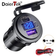 DaierTek 12V 48W USB Charger Outlet Waterproof Charger Socket PD Type C and QC3.0 USB Port USB Socket for Car Boat Marine Truck