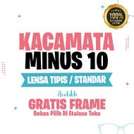 Kacamata Minus 10 Lensa Tipis Hi Index 1.67 STANDAR OPTIK - GRATIS FRAME / Bebas Pilih Frame di Etal