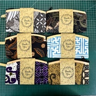Cenderahati Batik Dompet Zip Bank syiling Saiz 16.5 cm dgn plastik pembungkusan dengan ucapan terima