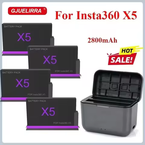 2800mAh 3.89V Battery+2-Slot Charger For Insta360 X5 Battery Camera 360 Panoramic Action Batteries F