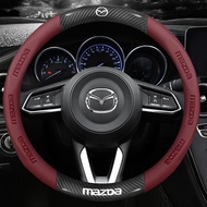 Car Leather Steering Wheel Cover Carbon Fiber Stitching Leather Steering Wheel Cover for Mazda CX3 C
