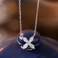 18K金鑽石四葉草項鍊,馬眼鑽石四葉草項鍊