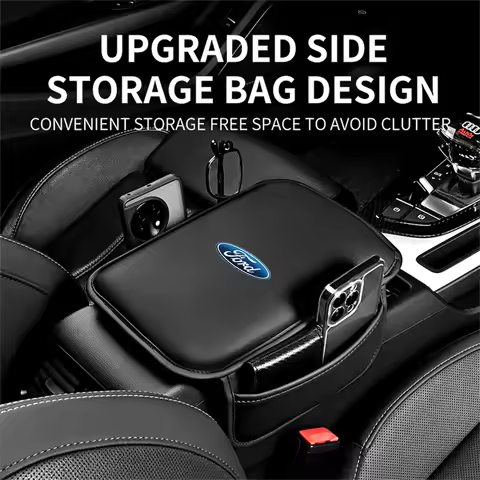 Car Center Armrest Box Console With Storage Bag Accessories For Ford Focus Mk2 MK3 MK7 MK4 Fiesta Ra