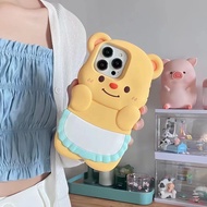 [ส่งจากไทย เร็ว 1-2วัน] Case น่ารัก Cheetah Butter Bear สําหรับ iPhone 15pro Max /14pro Max /13pro M