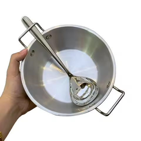 Cookware Saucepan Dry Pots With Handle For Kitchen Stainless Steel Seafood Rice Pot Home Cooking Pae