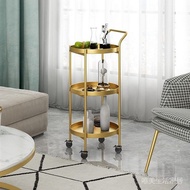 《Goods in stock》Side Cabinet Sofa Storage Rack Living Room Modern Minimalist Side Table Corner Table Nordic Kitchen with Wheels Trolley Movable FMEZ