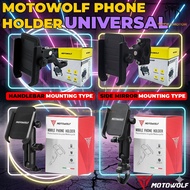 MOTOWOLF Phone Holder Handlebar Mirror 2 in 1 Aluminium 360"' Rotation MotorcycleBracket Holder GPS 