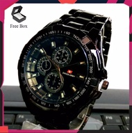 Swiss Army jam Tangan Pria Terkini Stainless stel Rantai Bonus Baterai Cadangan dan Kotak COD Best P