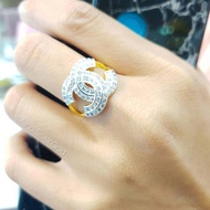 แหวนเพชรทองเคลือบแก้ว 0159 รุ่นฟรีไซส์ หนัก 1 สลึง แหวนทองเคลือบแก้ว ทองสวย แหวนทอง แหวนทองชุบ แหวนทองสวย