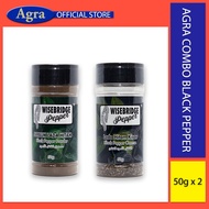 Agra Combo Black Pepper Powder & Black Pepper Course (50g) / Combo Serbuk Lada Hitam Kasar dan Halus