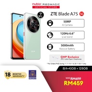 ZTE Blade A75 5G 8(4+4)GB+128GB Smartphone 6.6" HD+ 120Hz Large Display I 5000mAh I 50MP AI Dual Cam