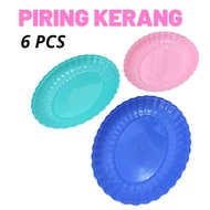 6 PCS Oval Plastic Shell Pattern Plates Kitchenware