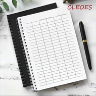 CLEOES Spiral Bound Notebook, Sturdy Cover Universal Line Pages Financial Record Book, Attendance Bo