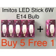 Imitos LED Stick Bulb 6W E14 - ( BUY 5 FREE 1 )