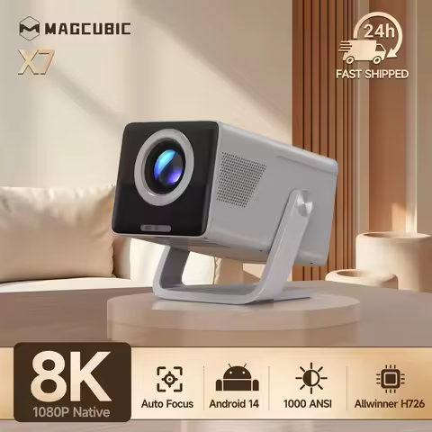 Magcubic Auto Focus Android 14 8K Support Projector 1000ANSI Native 1080P Wifi6 BT5.4 Allwinner H726