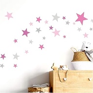 Little Deco DL409 Wall Sticker 60 Stars Children's Room Girls Stars I Pink Grey I Many Colours Wall 