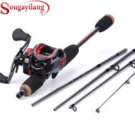 Sougayilang Fishing Rod Reel Carbon Portable Travel Baitcasting Rod