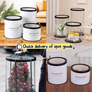 [READY STOCK] Circle Flower & Cake Box / Dessert Packaging , Gift Box 6/8/10/12/14 INCH Transparent 