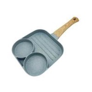 กระทะ 3 ช่อง ด้ามไม้ 18 ซม. KECH CUTE สีเขียว IH (1210520)