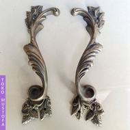 handle tarikan pintu kuningan antiq motif daun juwana murah