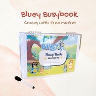 [SG SELLER] Bluey Busybook Quiet Book Puzzle Shapes Colors Children’s Day Gift with Free Marker