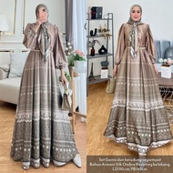 Glamz Setelan Hijab Gamis Armani Silk Ombre