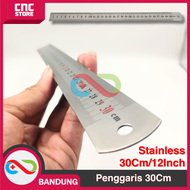 Penggaris Besi / Mistar Besi Gambar Teknik Penggaris Ngoprek Stainless Steel TEBAL 30cm 60cm