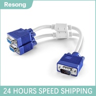 Resong Kabel VGA SPLITTER 2 PORT Kabel VGA Cabang 1 Male - 2 Female  Komputer Original  Monitor Pc