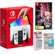 NINTENDO Nintendo Switch OLED White Console + Pokemon Shining Pearl + Crystal Case + Screen Protecter