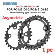 Shimano Chainring Asymmetric 36T Bcd 96 Bcd 26T Asymmetrical64 for Double Multi Chairing Bicycle 96B