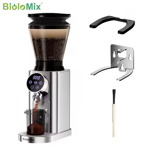 BioloMix Automatic Burr Mill Electric Coffee Grinder CG210 with 48 Grind Settings Adjustable for Esp