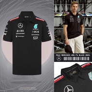 T-SHIRT POLO SHIRT RACING MERCEDES AMG F1 TEAM 2024 GRADE ORIGINAL PREMIUM MOTOGP F1 MEN'S POLOSHIRT