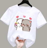 atasan kaos anak perempuan gambar cat selfi love gemes Tshirt kids kucing1-12tahun K.107