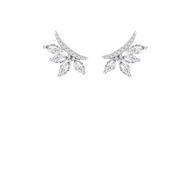 Merii ต่างหูเงินแท้ 925 ชุบโรเดียม ประดับเพชร CZ ดีไซน์ใบมะกอก : ต่างหูเพชรCZ Laureate 221E0369-01