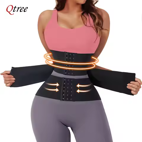 Qtree Upgraded Waist Trainer Snatch Up Tummy Control Shapewear Girdle Abdomen Slim Cincher Compressi