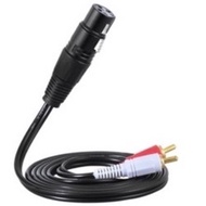 1.5m/ 5ft Stereo Audio Splitter Patch Y Cable Cord 1 XLR Female to 2 RCA Male