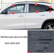 FIT For Mercedes-Benz GLA X156 14-19 EQA H247 2020-2025 Stainless steel black Exterior Window Moldin