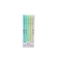 FR-A48 Pulpen Gel 6IN1 Motif Polos Warna Pastel Gaya Korea / Alat Tulis Pena Cair 0.5mm / Pena