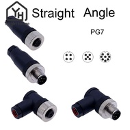YELGIRLB M12 Sensor Connector, Connector Male Female Socket M12 Aviation Plug, M12 Sensor Cable Conn