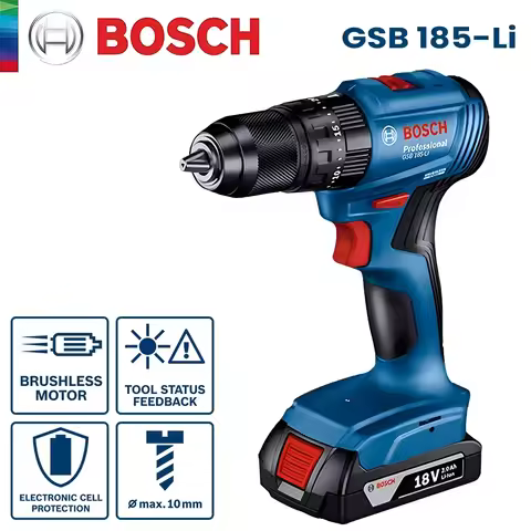 Bosch GSB 185 Li battery-powered impact drill, 3-in-1, multifunctional, 50 Nm electric screw, brushl