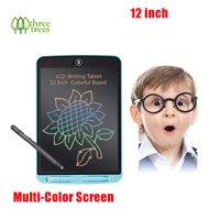 [Brighter Screen] threetrees 12 Inch LCD Writing Tablet Colorful Screen Doodle Board Kids Drawing Board Graphic Drawing Tablet Writing Pad with Stylus For Kids Family Memo Office Designer