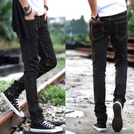 d2d_ecommerce Men Slim Jeans Small Trouser Legs Medium Waist Elastic Jeans