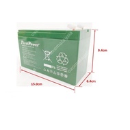 Firtspower FP1270 12V 7.0AH(white wording) Rechargeable Seal Lead Acid Back Up Battery - AutoGate / 