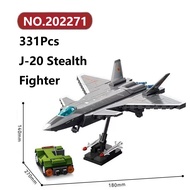 ✨J-20 Stealth Fighter Building Blocks 331 Pcs SEMBO Block Plane Bricks Toy Set