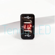 2 Port USB Car Charger + LED Car Voltmeter