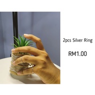 CINCIN RING PEREMPUAN 2pcs Silver Ring for Pinky Finger