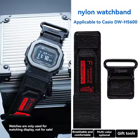 Hook&Loop Nylon Strap 18mm For Casio G-SHOCK Series DW-H5600 DW-H5600MB DWH5600 Modified Watchband A