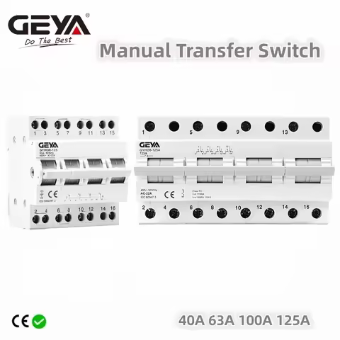 GEYA GYHO8 3P 4P 63A 125A Dual Power Manual Transfer Isolating Switch Interlock Circuit Breaker Modu