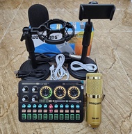 ĐỘC NHẤT 2023 bộ míc thu âm livestream hát karaoke online WOAICHANG BM900 CARD K900 kẹp điện thoại k